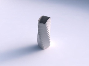 vase twisted arc rectangle diagonal grid pattern house decor 3d print model - Mito3D