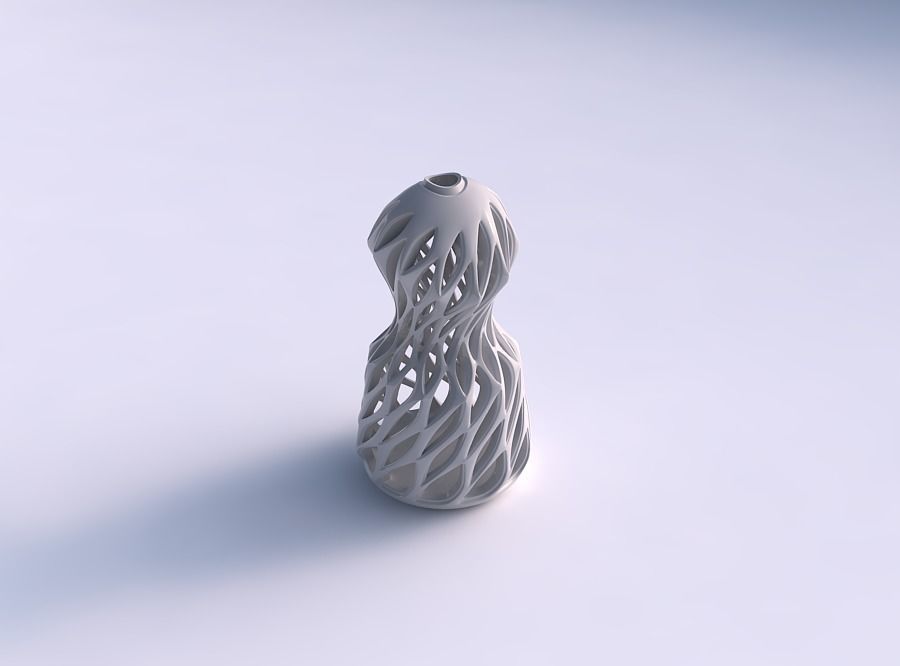 vase twisted bend smooth cuts extruded streched house decor 3D print model - Mito3D
