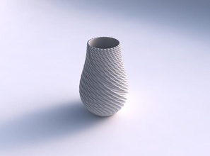 vase twisted bent extruded pattern house decor 3d print model - Mito3D
