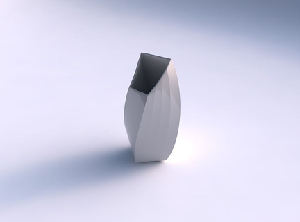 Vase verdrehte gebogen quadratisch Bands Vase verdrehte gebogen quadratisch Bands Gericht Dekor architektonisch Dekoration Haus 3d print model - Mito3D