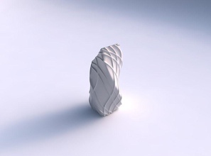 vase twisted gebogen quadratische wellig geringer Dichte extrudiert Linien Haus spärlich Gericht Dekor architektonische Dekoration 3d print model - Mito3D