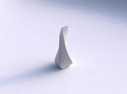 vase twisted bent rectangle 2 grid plates house decor 3d print model - Mito3D