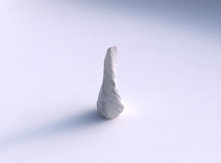 vase twisted bent rectangle 2 rocky bulges house decor 3d print model - Mito3D
