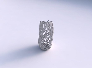 vase twisted bulky helix cracked organic lattice house decor 3d print model - Mito3D