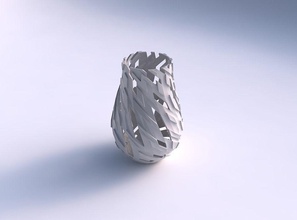 vase twisted cuts bulges house decor 3d print model - Mito3D