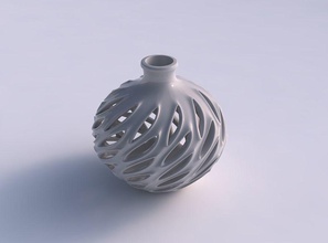 vaso twisted cilindrico compressa liscia tagli estrusi bordi collo alto spremuto casa il compresso a che liscio i estruso alta arredamento 3d print model - Mito3D