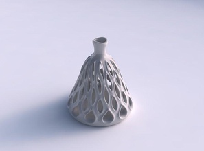 vase verdrehte zylindrisch komprimiert glatt schneidet extrudiert kanten hals gedehnt haus dekor 3d print model - Mito3D