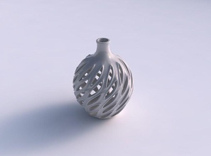 vaso twisted cilindrico sottile liscia tagli estrusi bordi collo alto spremuto casa il slim a che liscio i estruso alta arredamento 3d print model - Mito3D