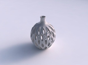 vaso twisted cilindrico sottile liscia tagli estrusi bordi collo alto spremuto casa il slim a che liscio i estruso alta arredamento 3d print model - Mito3D