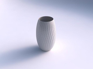 vase twisted diagonal grid dents house decor 3d print model - Mito3D