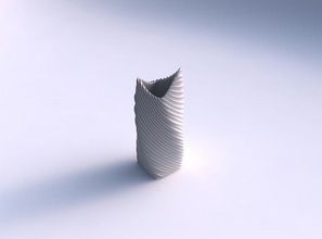 vase twisted double arc quadratic bent extruded lines 2 house dish decor architectural decoration 3d print model - Mito3D
