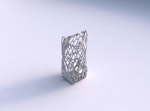 vaso trançado duplo arco quadrática rachado orgânica em forma de árvore a casa torcida casal lattice prato decoração arquitetura 3d print model - Mito3D