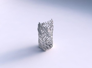 vase twisted double arc quadratic cracked organic lattice house dish decor architectural decoration 3d print model - Mito3D