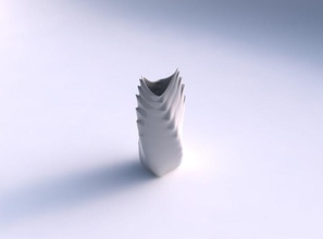 vase verdrehte doppelt bogen quadratisch gebogen horizontal abschnitte gericht dekor architektonisch dekoration haus 3d print model - Mito3D