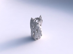 vase twisted double arc quadratic faceted cuts bulges house dish decor architectural decoration 3d print model - Mito3D