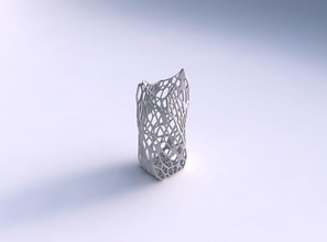 vaso trançado duplo arco quadrática facetada orgânica em forma de árvore a casa torcida casal lattice prato decoração arquitetura 3d print model - Mito3D