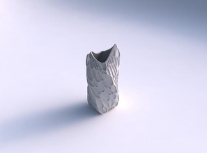 vaso trançado duplo arco quadrática orgânica dentes a casa torcida casal mossas prato decoração de arquitetura 3d print model - Mito3D