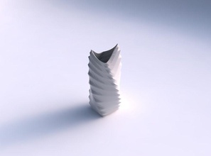 vase twisted double arc quadratic sections lines house dish decor architectural decoration 3d print model - Mito3D