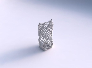 vase twisted double arc quadratic dense organic lattice house dish decor architectural decoration 3d print model - Mito3D
