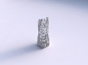 vase twisted double arc rectangle cracked organic lattice house decor 3d print model - Mito3D