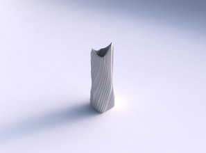 vase tordu double arc rectangle qui coule extrudé lignes maison les décor 3d print model - Mito3D
