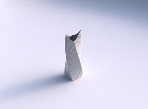 vase twisted double arc rectangle grid plates house decor 3d print model - Mito3D