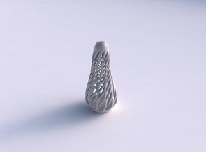 vaso intrecciati a forma di goccia liscia tagli estrusi top eccentrico casa il twisted drop che liscio i estruso arredamento 3d print model - Mito3D