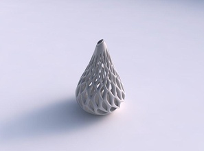 vase twisted drop shape smooth cuts extruded top streched corner house decor 3d print model - Mito3D