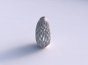 vase twisted-Tropfen-Form glatte Schnitte extrudierte top-wellig top Haus twisted drop Form glatt extrudiert wellig Dekor 3d print model - Mito3D