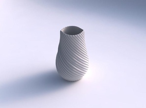 vase twisted extrudierten senkrechten Linien 2 Haus extrudiert vertikale Dekor 3d print model - Mito3D