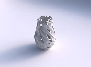 vase twisted faceted cuts bulges house decor 3d print model - Mito3D