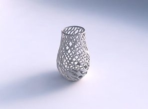 vase twisted faceted organic lattice house decor 3d print model - Mito3D