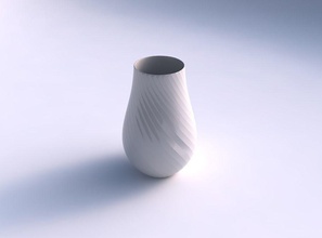 vaso fino torcido bandas uniforme vertical a casa torcida bem decoração 3d print model - Mito3D