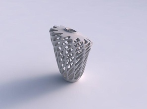 vase twisted flared slim smooth beveled cuts extruded top squeezed streched corner house decor 3d print model - Mito3D