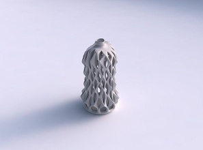 vase twisted flared slim smooth cuts sharp edges extruded top streched house decor 3d print model - Mito3D