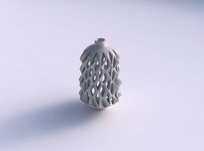vaso contorto svasato sottile liscio tagli acuto bordi estruso largo mezzo casa arredamento 3d print model - Mito3D