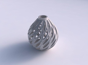 vase twisted flared smooth cuts extruded edges squeezed house decor 3d print model - Mito3D