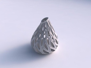 vase twisted flared smooth cuts extruded edges streched top corner house decor 3d print model - Mito3D