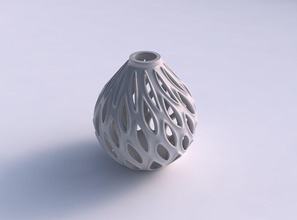 vase twisted flared smooth cuts extruded edges squeezed house decor 3d print model - Mito3D