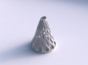 vase twisted flared smooth cuts extruded edges streched top house decor 3d print model - Mito3D