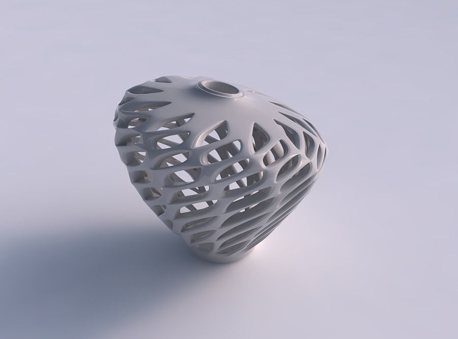 vazo bükülmüş düzgün kesim üst sıkılmış gerilmiş köşesine çekilmiş alevlendi ev pürüzsüz keser köşe dekor 3D print model - Mito3D