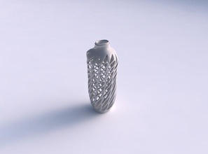 vase twisted flared smooth cuts extruded top streched wavy house decor 3d print model - Mito3D