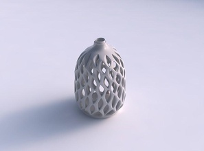 vase twisted flared smooth cuts extruded top streched house decor 3d print model - Mito3D
