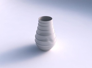 vaso torcida horizontal camadas a casa na decoração 3d print model - Mito3D