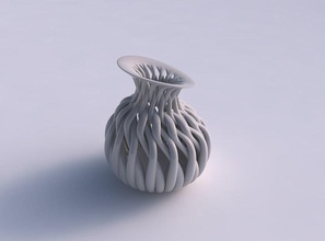 vase verdrehte krug muskel struktur gedrückt gedehnt ecke haus dekor 3d print model - Mito3D