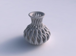 vase twisted Krug Muskulatur gequetscht Haus jug Muskel - Struktur gepresste Dekor 3d print model - Mito3D