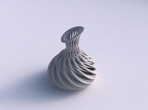 vase twisted jug muscle structure streched top corner house decor 3d print model - Mito3D