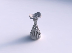 vase twisted Krug Muskulatur gestreckt wellig top Haus jug Muskel - Struktur Dekor 3d print model - Mito3D