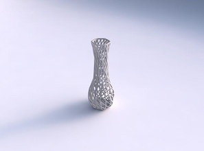 vase verdrehte größer öffnung hexagon diagonale gitter gericht dekor architektonisch dekoration haus 3d print model - Mito3D