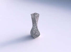 vase twisted larger opening rectangle fine organic lattice house decor 3d print model - Mito3D